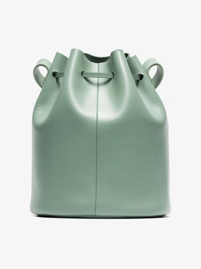 Shop Building Block Green Bucket Mini Leather Shoulder Bag