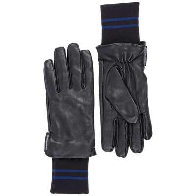 Shop Emporio Armani Men's Leather Gloves In Black