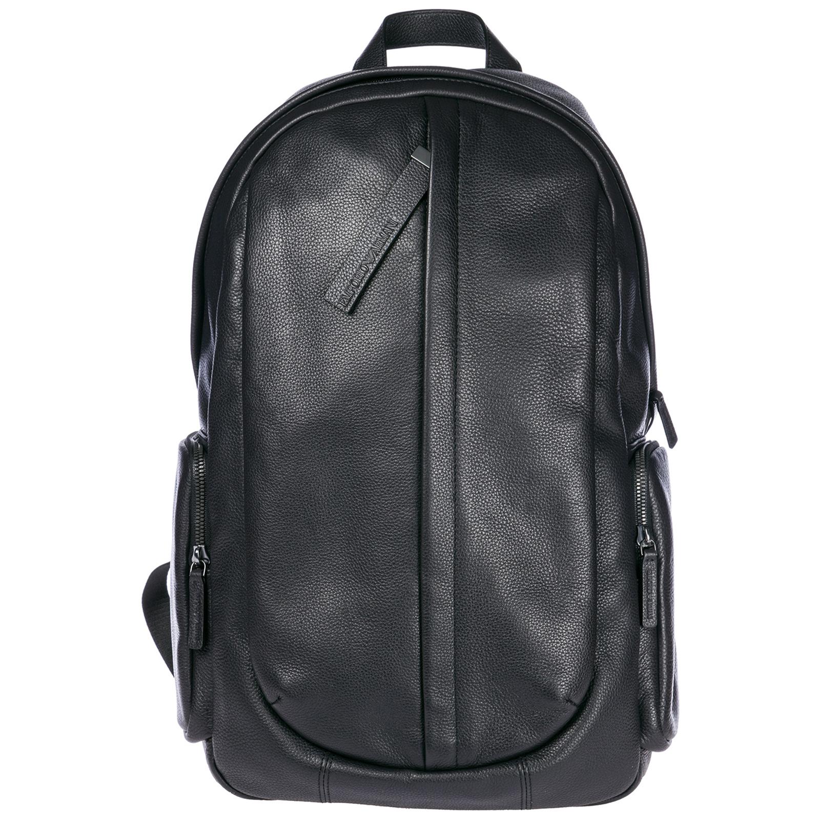 armani leather backpack mens