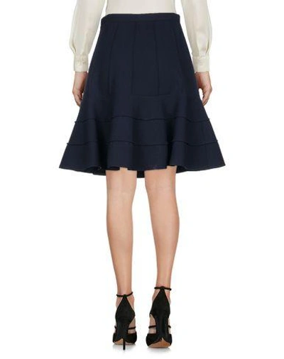 Shop Miu Miu Knee Length Skirt In Dark Blue