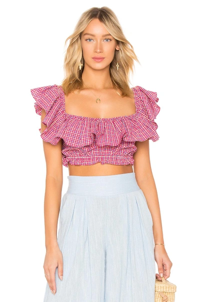 Shop Misa Alyce Top In Red Gingham