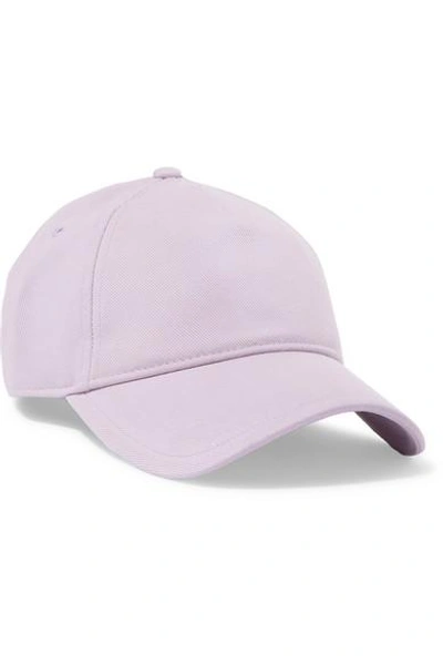 Shop Rag & Bone Marilyn Leather-trimmed Cotton-twill Baseball Cap In Purple