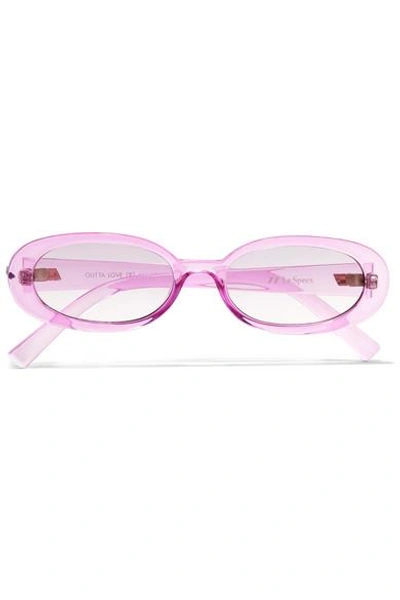 Shop Le Specs Outta Love Oval-frame Acetate Sunglasses In Purple
