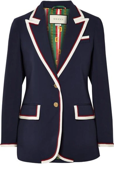 Shop Gucci Grosgrain-trimmed Cady Blazer