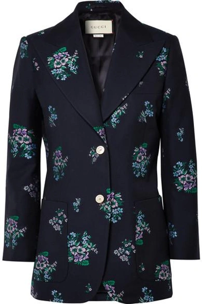 Shop Gucci Cotton And Wool-blend Jacquard Blazer