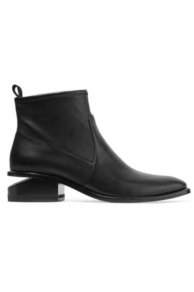 Shop Alexander Wang Kori Cutout Leather Ankle Boots In Black