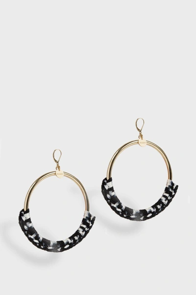 Shop Missoni Woven Large Hoops In Black