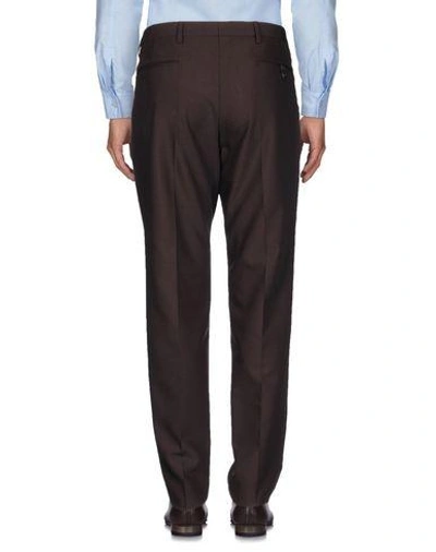 Shop Prada Casual Pants In Dark Brown