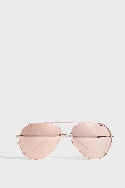 Linda Farrow Luxe Aviator-style Rose Gold-tone Sunglasses