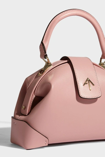 Shop Manu Atelier Demi Leather Shoulder Bag In Pink