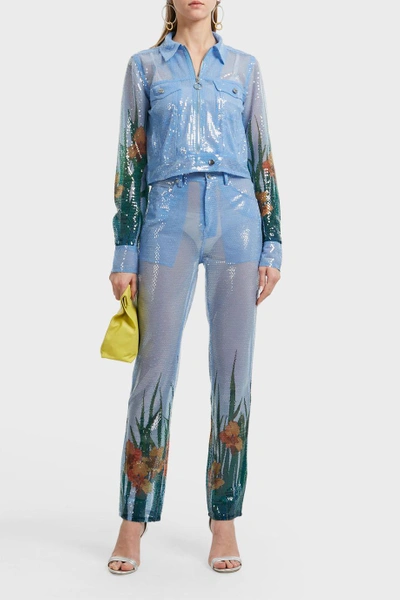 Shop Adam Selman Sequin Trousers In Multicoloured