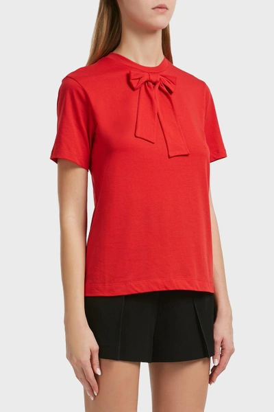 Shop Simone Rocha Bow Tie T-shirt In Red