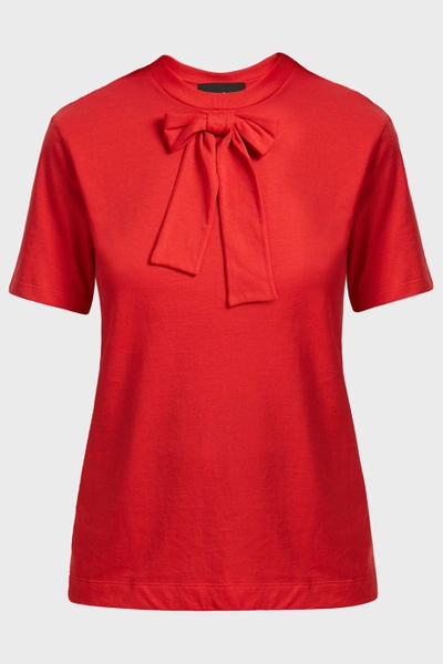 Shop Simone Rocha Bow Tie T-shirt In Red