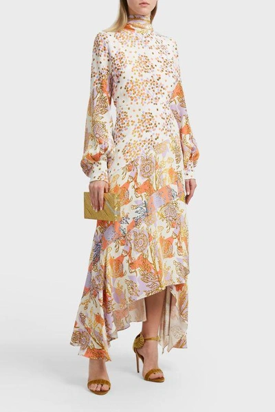Shop Peter Pilotto Asymmetric Hemline Dress In Multicoloured