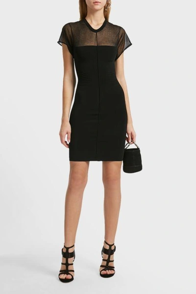 Alexander Wang Voile And Stretch-jersey Dress In Black
