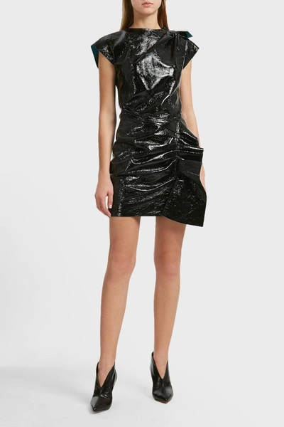 Shop Isabel Marant Fresly Ruffle Detail Leather Skirt In Black