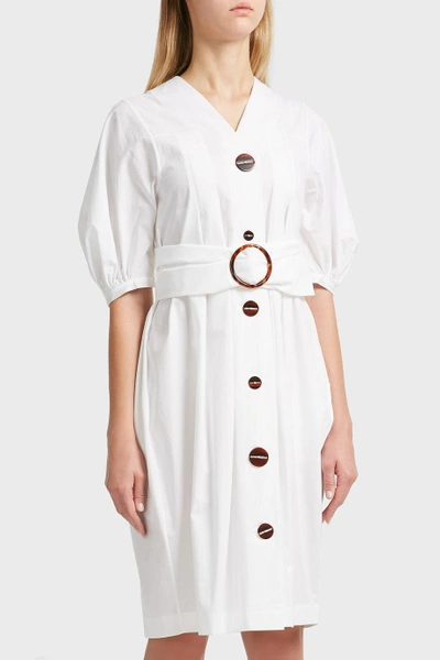 Shop Isa Arfen Button Detail Dress In White