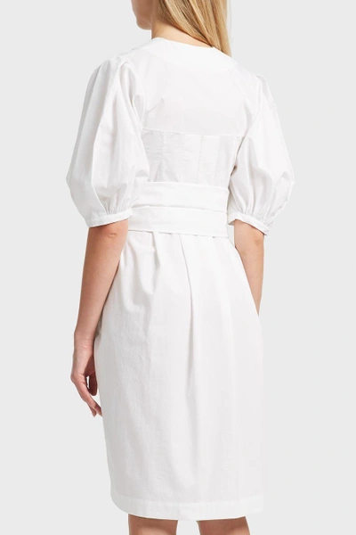 Shop Isa Arfen Button Detail Dress In White