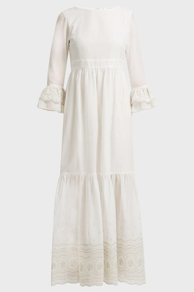 Shop Athena Procopiou Sunday Morning Cotton Boho Dress In Ivory