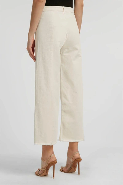 Shop Elizabeth And James Carmine Cropped Wide-leg Jeans In Ivory