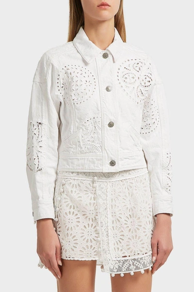 Shop Isabel Marant Rena Laser Cut Jacket In We Styled It With  Top,  Shorts,  Sandals,  Clut