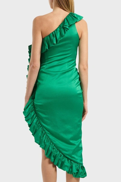 Shop Attico Off-the-shoulder Cotton-blend Dress