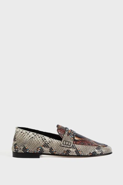 Isabel Marant Fezzy Collapsible-heel Python-effect Loafers In Rust/ Snakeprint