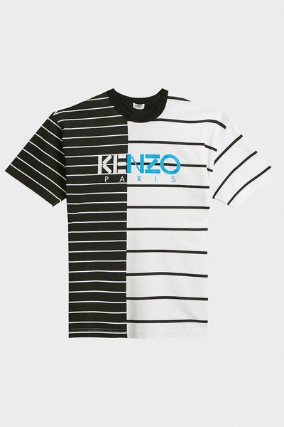 Shop Kenzo Striped Cotton T-shirt In Multicoloured