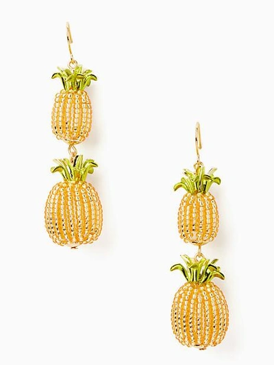 Shop Kate Spade By The Pool Pineapple Double Drop Earrings