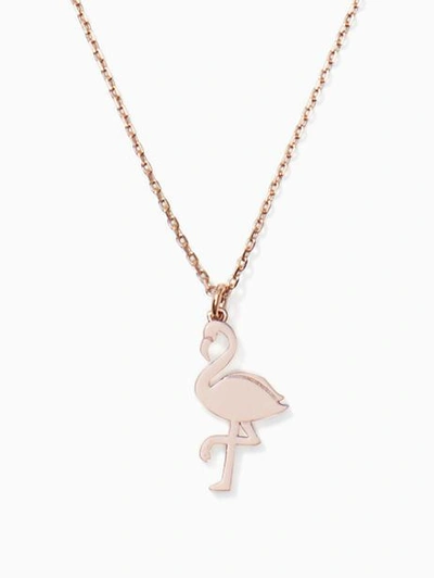 Shop Kate Spade By The Pool Flamingo Mini Pendant In Rose Gold