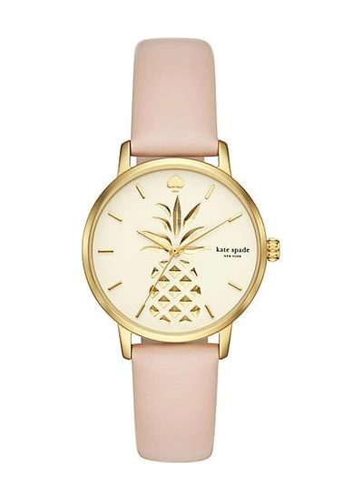 Shop Kate Spade Metro Gold Pineapple Watch In Multi
