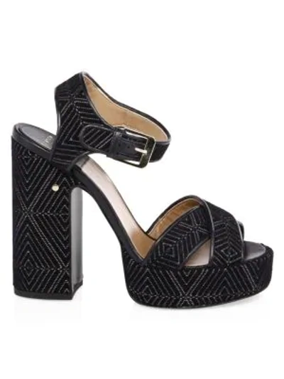 Shop Laurence Dacade Rosange Velvet Platform Sandals In Black