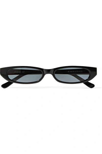 Shop Roberi & Fraud Frances Oval-frame Acetate Sunglasses In Black