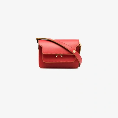 Shop Marni Micro Trunk Shoulder Bag In Red