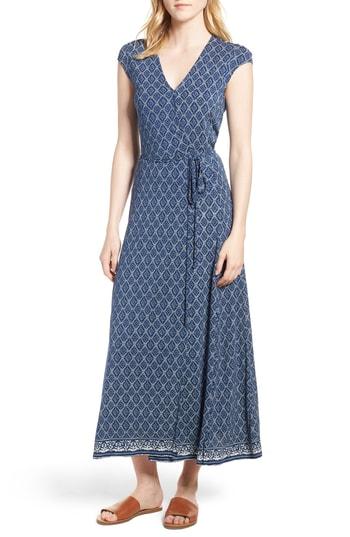lucky brand border print maxi dress