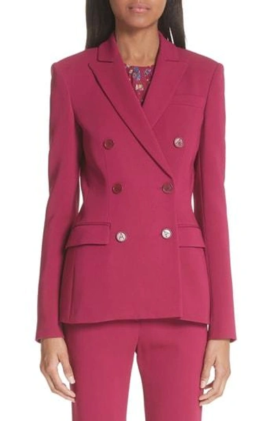 Shop Altuzarra Double Breasted Blazer In Dahlia