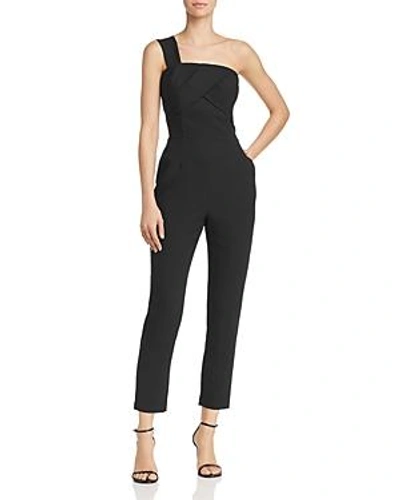 Shop Adelyn Rae Ardia One-shoulder Jumpsuit In Black