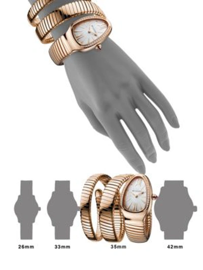 Shop Bvlgari Women's Serpenti Rose Gold & Diamond Double Twist Bracelet Watch