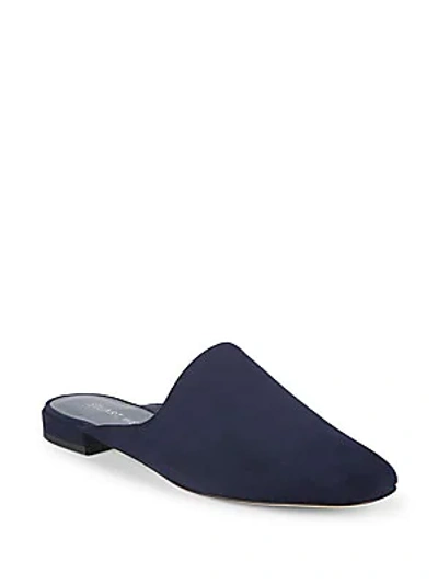 Shop Stuart Weitzman Mulearky Suede Mules In Blue