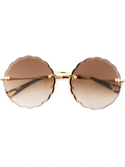 Shop Chloé Rosie Sunglasses In Metallic