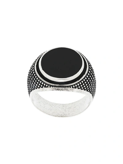Shop Andrea D'amico Engraved Silver Ring In Metallic