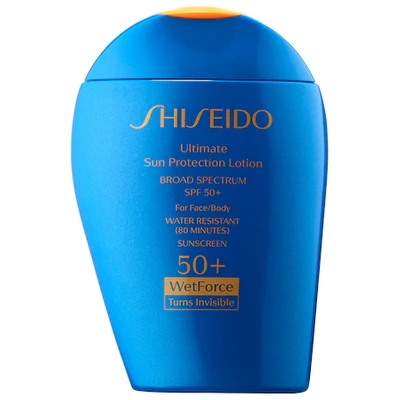 Shop Shiseido Ultimate Sun Protection Lotion Wetforce Broad Spectrum Sunscreen Spf 50+ 3.3 oz/ 100 ml