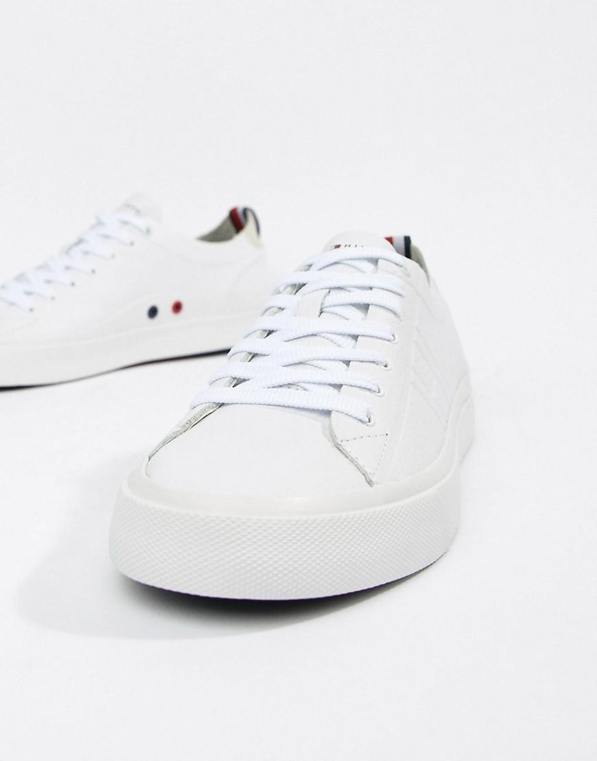 tommy hilfiger unlined low cut leather sneaker