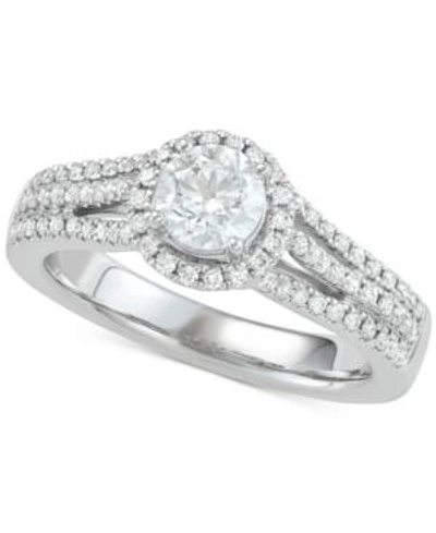 Shop Marchesa Diamond Halo Engagement Ring (1 Ct. T.w.) In 18k White Gold