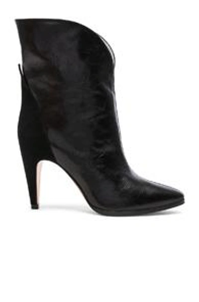 Shop Givenchy Leather & Suede Gv3 Mid Calf Boots In Black