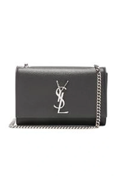 Shop Saint Laurent Small Monogramme Kate Chain Bag In Gray