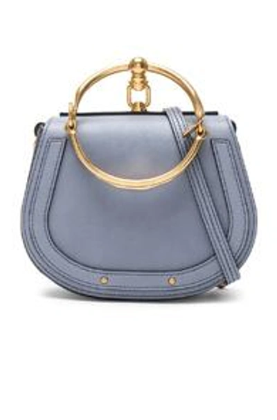 Shop Chloé Chloe Small Nile Calfskin & Suede Bracelet Bag In Blue