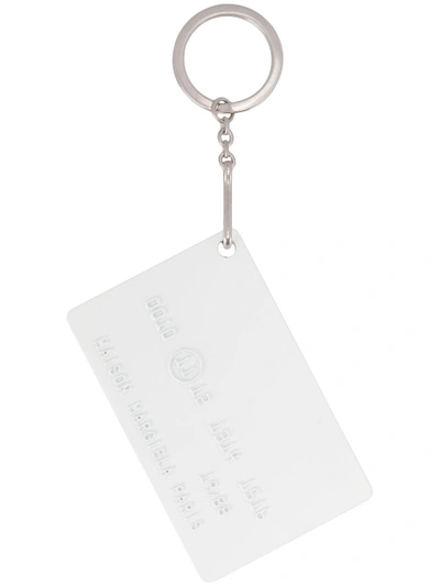 Shop Maison Margiela Logo Tag Keyring In White