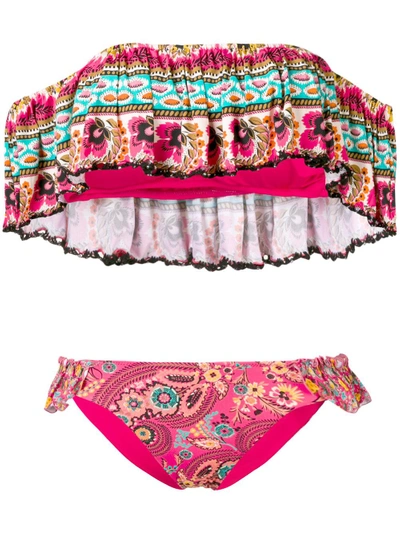 Shop Anjuna Ruffle Trim Bikini Set - Multicolour