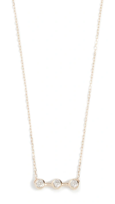 Shop Adina Reyter 14k Gold Three Diamond Necklace In Yellow Gold